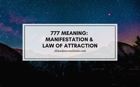 777 meaning manifestation